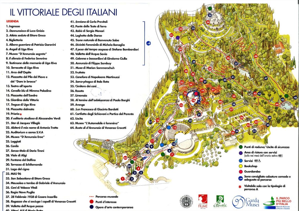 Cartina del Vittoriale degli Italiani